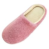 SAGUARO Mujer Hombres Zapatillas Otoño Invierno Interior Casa Caliente Slippers Suave Algodón Zapatilla Pareja Zapatos, 37/38 EU=38/39 CN Rosa