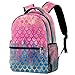 Rucksack Für Schulkinder Lässiger Outdoor-Schulrucksack Aquarell-Meerjungfrau-Skala Grundschule Büchertasche 29.4x20x40cm