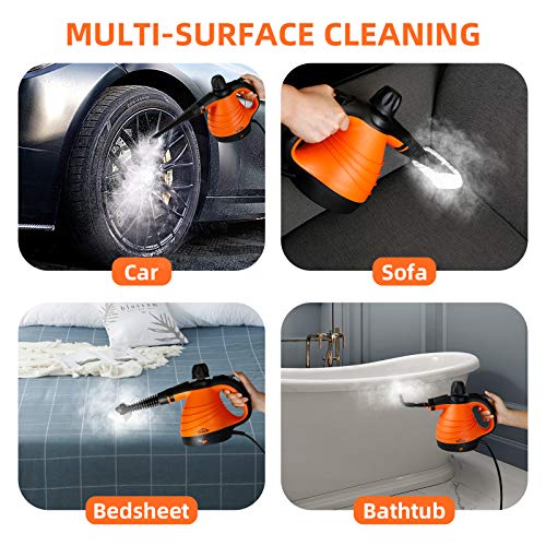 Steam Cleaner Handheld for Home Use with 9 Accessories Kit, Steam Cleaner Multipurpose for Carpet, Sofa with 350ML Water Capacity, Powerful Steam Cleaner Machine with Safety Lock and 360° Nozzle - Thumbnail 4