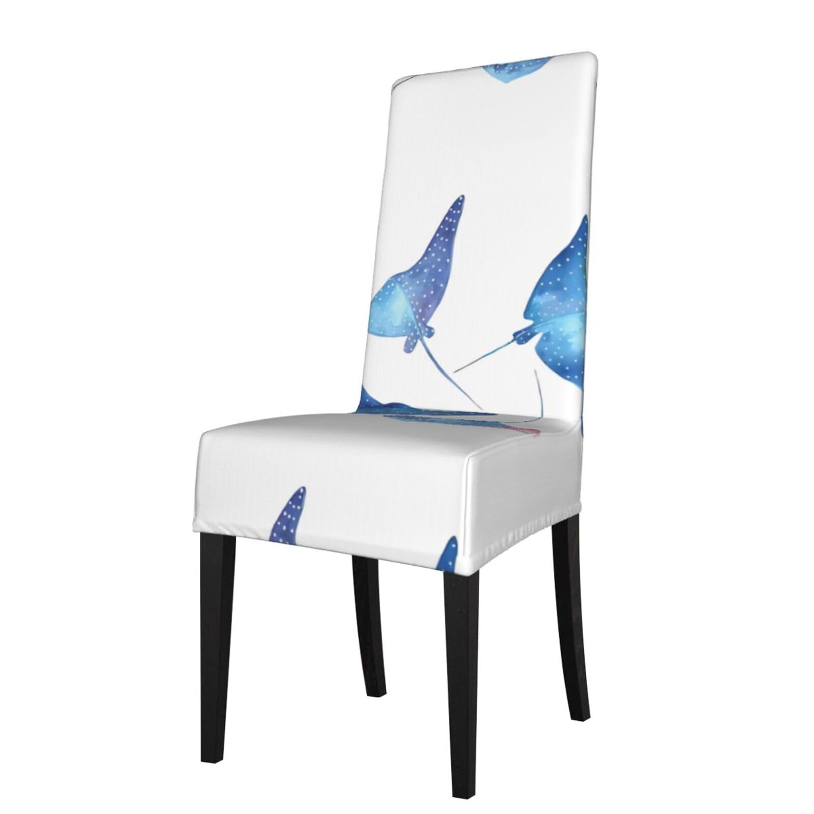 Yyhhaofa Black Sea Animals Stingrays Prints Dining Chair Throws – Stretch Slipcovers Revitalize Your Seating With Easy Style & Easy Care