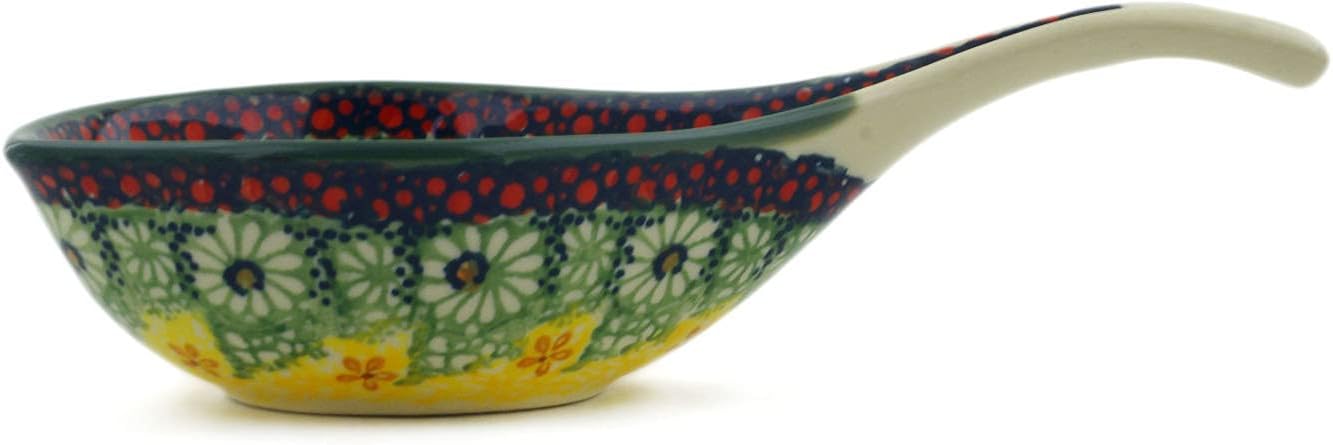 Polmedia Polish Pottery Condiment Dish UNIKAT - Sunshine Grotto Pattern Handmade in Boleslawiec Poland + Certificate of Authenticity