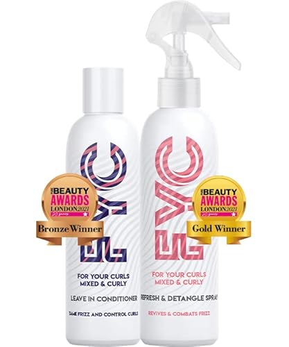 FYC Styling Bundle. 2 x 250ml Curly Hair Products. Includes Leave In Conditioner for Curly Hair and Refresh & Detangle Spray
