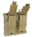 YChoolco Tactical MOLLE Dual Magazine Carrier – Durable Nylon Pouch with Shock Cord for 9mm/5.56mm Mag Storage & Quick Access(Brown)