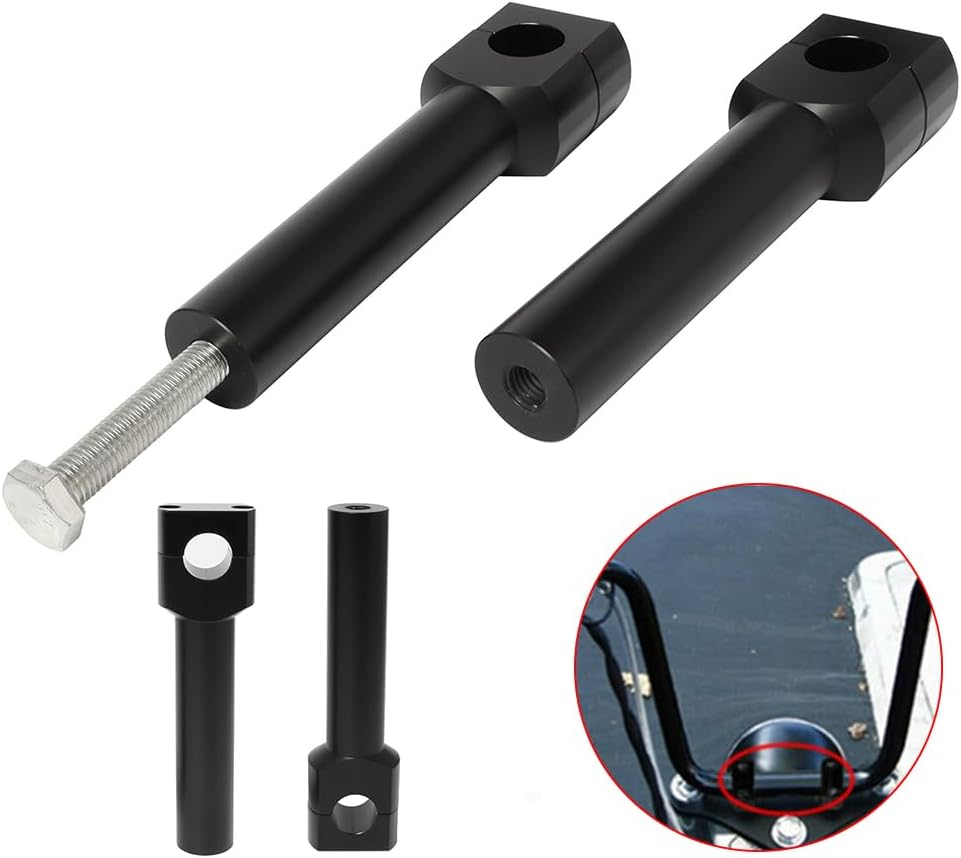 25mm Motorcycle Handlebars Riser Handle Bar Mounting Clip Extension Adapter 2Pcs Increase Lifter Kit Fit For Harley Honda (25mm Black)
