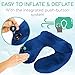 Xtra-Comfort Inflatable Neck Pillow for Travel - Airplane Travel Essentials - Pillow for Sleeping & Traveling on Long Flights - Small Self Blowup Airport Accessories - Wedge Cushion for Kids, Adults