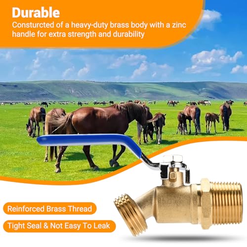 Image of Stock Tank Plug Kit for Rubbermaid 50、70、150、100, 300 Gallon Stock Tank ≥ 2 in Holes Stock Tank Plug Replacement, and 1-1 /4 inch x 3 /4 inch Adapter with 3 /4 inch Brass Hose Faucet Garden Hose Connector