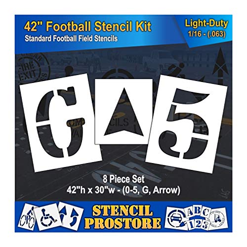 Athletic Marking Stencils - 42 inch - Football Field Number Stencils - (8 Piece) - 42' x 30' x...