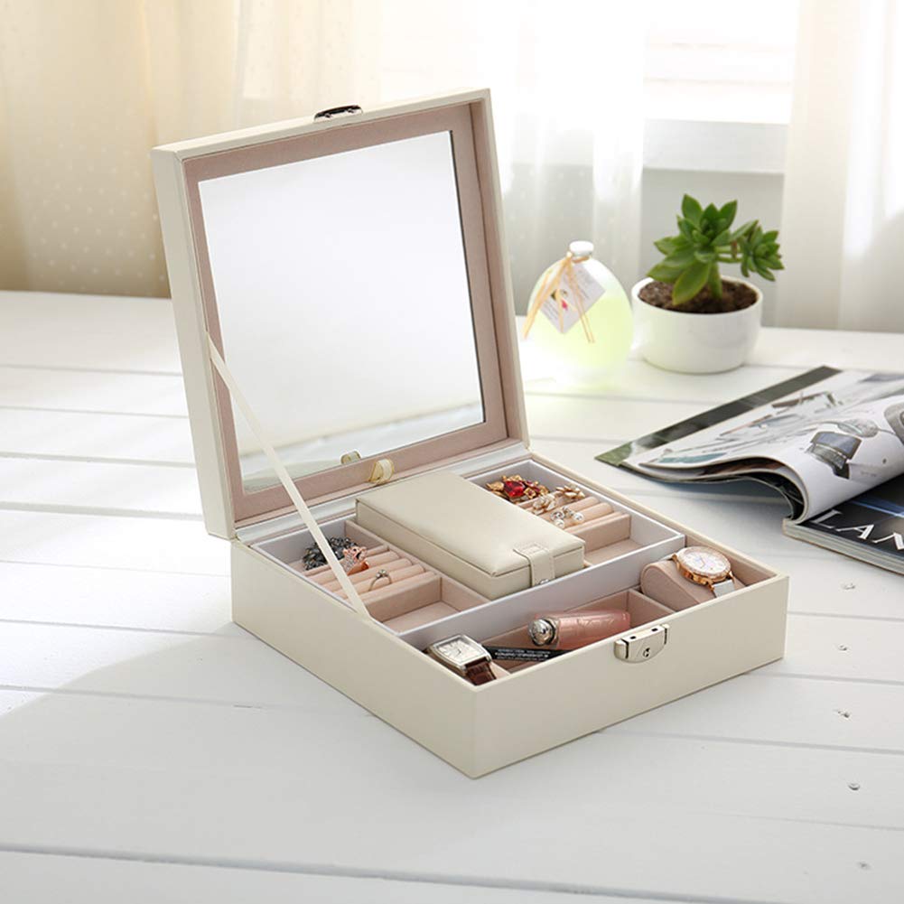 Caja Neceser Maquillaje, Bolsa de Cosméticos Organizador- Brochas de Maquillaje Estuches, Funda de Viaje para Cosméticos Joyería/Labial/Cepillo de Sombra Saludable