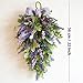 Idyllic 22 Inch Lavender Floral Swag with Bunny Ear Eucalyptus for Front Door Decor Artificial Outdoor Hanging Wedding Arch Spring Wreaths Alternative and Home Entrance Decoration