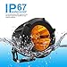 AutoTime 2 Pack 25W LED Work Light Flood Spot Combo Beam 3000K Yellow Amber Led Pods Light Small Offroad Driving Fog Light for Motorcycle SUV Truck Wrangler Boat Tractor