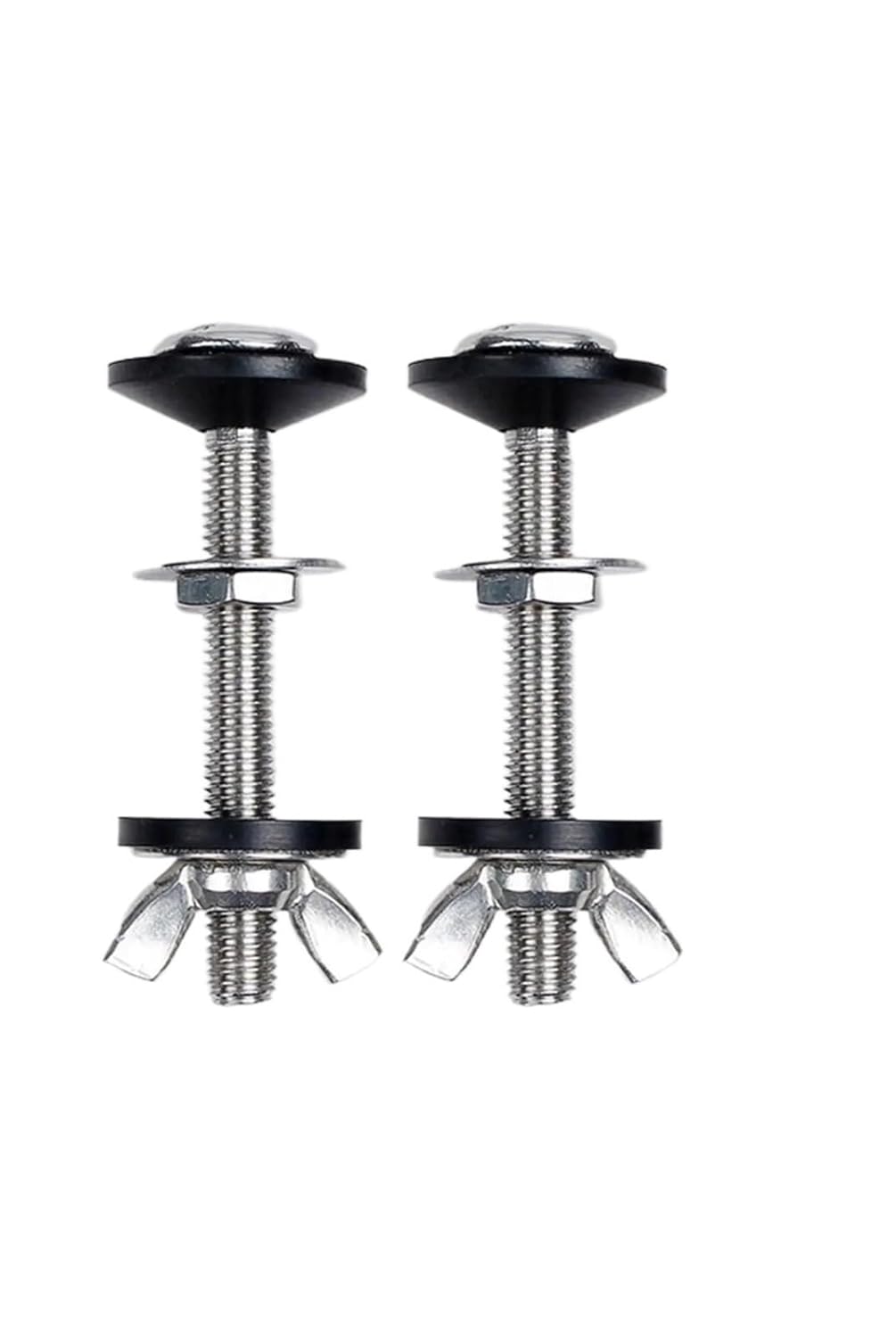 Durable 10pcs Toilet Bolts with Rubber Washers and Wing Nuts, Stainless Steel Tank Screws