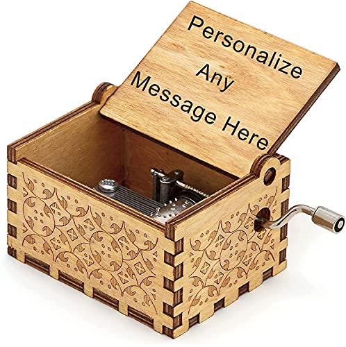 Bastex Personalized Wooden Music Box - Engrave Anything with Different