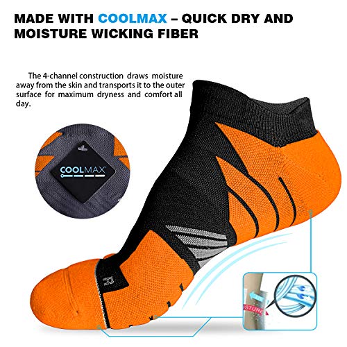 Image of Hylaea No Show Running Athletic Anti-Blister Wicking Coolmax Socks, Seamless Anti-odor