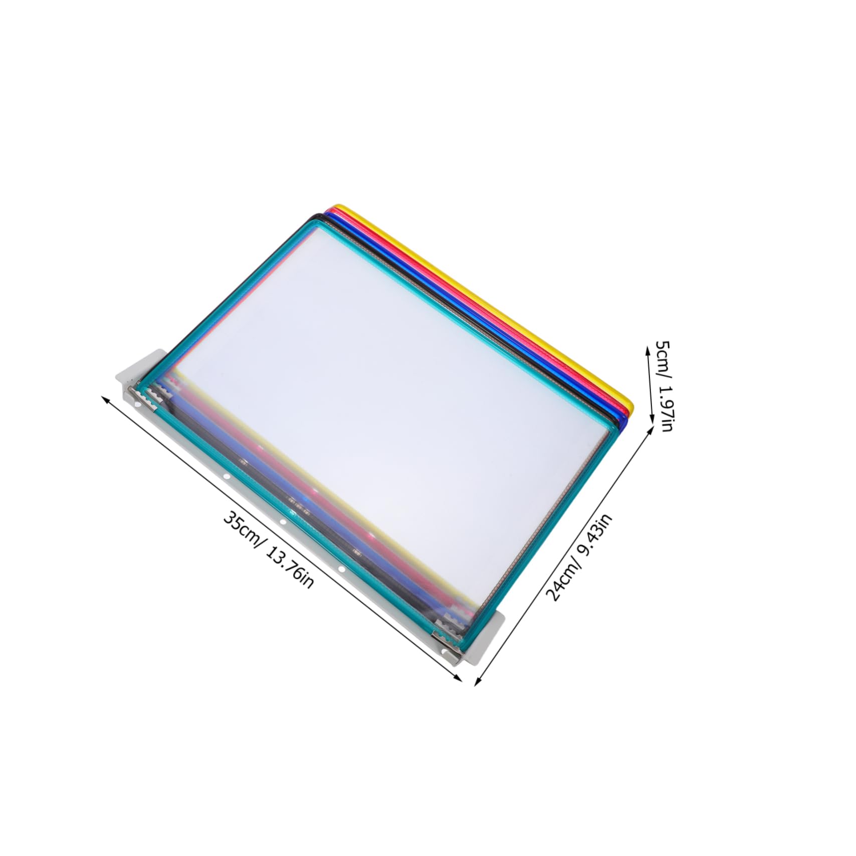 OSALADI Wall Mounted File Folder Organizer 5-page Flip Document Rack A4 File Magazine Holder For Office Classroom Meeting Room Public Spaces