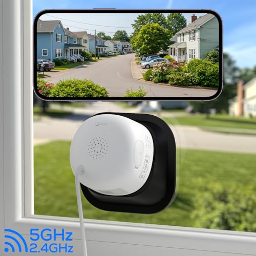 Image of INFIYA 2K Window Camera, 2.4Ghz&5Ghz WiFi Security Cameras, Adjustable View with 18 Tilt Mount, Indoor Outdoor use with Anti-Glare Color Night Vision,24 /7 Recording Cameras for Home Security, 1Pack