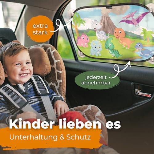 CARAMAZ Sonnenschutz Auto Baby mit UV Schutz, Reach Zertifiziert - Opti-Dark - GSM100+ inkl. Saugnapf - Verdunklung 51x31cm, 2 Stück