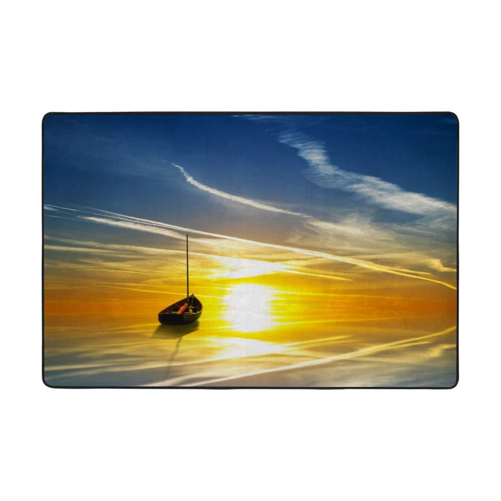Grand tapis de salon Ruchen 183x122cm en velours corail doux pour maison et bateau