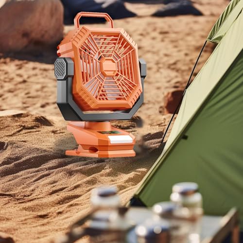 Ventilador multifunción para acampar recargable con luz led de techo 6