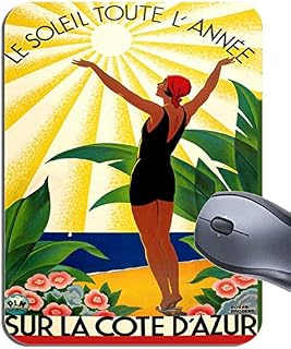 Vintage Côte d'Azur 1920s French Riviera Poster Mouse Mat. Art Deco Mouse Pad