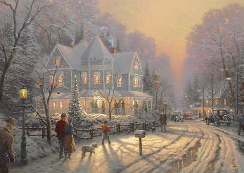 Schmidt Spiele 58627 Jours de Noël festifs, Thomas Kinkade, Puzzle 1000 pièces