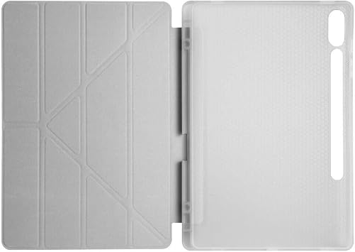 Samsung Galaxy Tab S10 Plus 12.4 Inch Compatible Case Triangle Stand Pen Compartment Silicone Tablet Case Grey