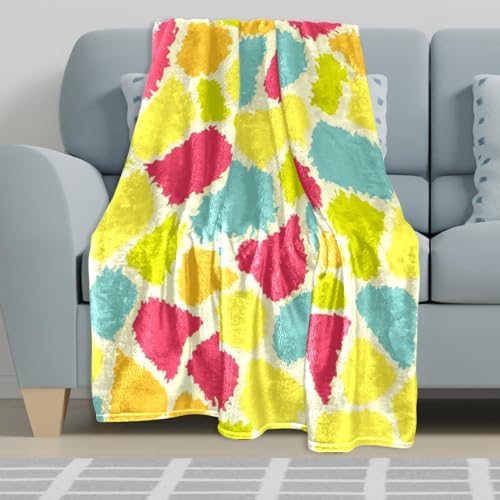 Couverture plaid chaude et douce jaune rose pour lits et divans - 6