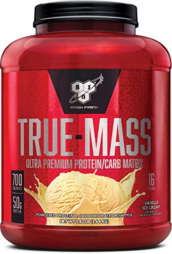 BSN TRUE-MASS Weight Gainer, Muscle Mass Gainer Protein Powder, Vanilla Ice Cream, 5.82