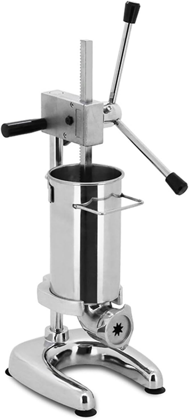 Commercial Manual Churro Maker Machine, 2L Stainless Steel Spanish Doughnut Filler with 5 Nozzles, Professional Latin Fruit Press for Food Truck & Restaurant