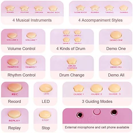 Amy & Benton Toddler Piano Toy for Baby Girls Pink 31 Keys Multifunctional Music & Sound Birthday Gift Toys for 3 4 Year Old 5 51WcfB7IVDL. AC