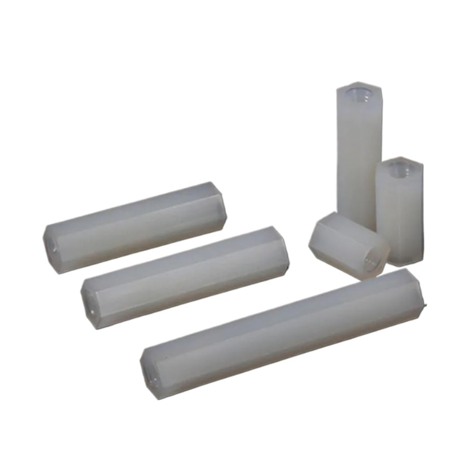 20/50/100 Stück M3 Weiße Nylon-Sechskant-Motherboard-Abstandshalter, Abstandshalter, Weiblich-weibliche Schrauben, NYLON66-Schrauben(M3X50mm-50pcs)