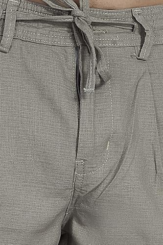 Image of DIVISIVE Men's Relaxed Fit Front Pleated Cotton Linen Blend Trousers