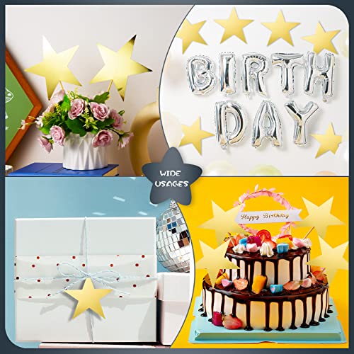 Image of 120 Pieces Stars Cutouts Gold Double Printed Star Cutout Aluminum Foil Paper Star Confetti Cutouts 6 Inch Large Glitter Stars Decorations for Bulletin Board Classroom Christmas Wedding Party Supplies