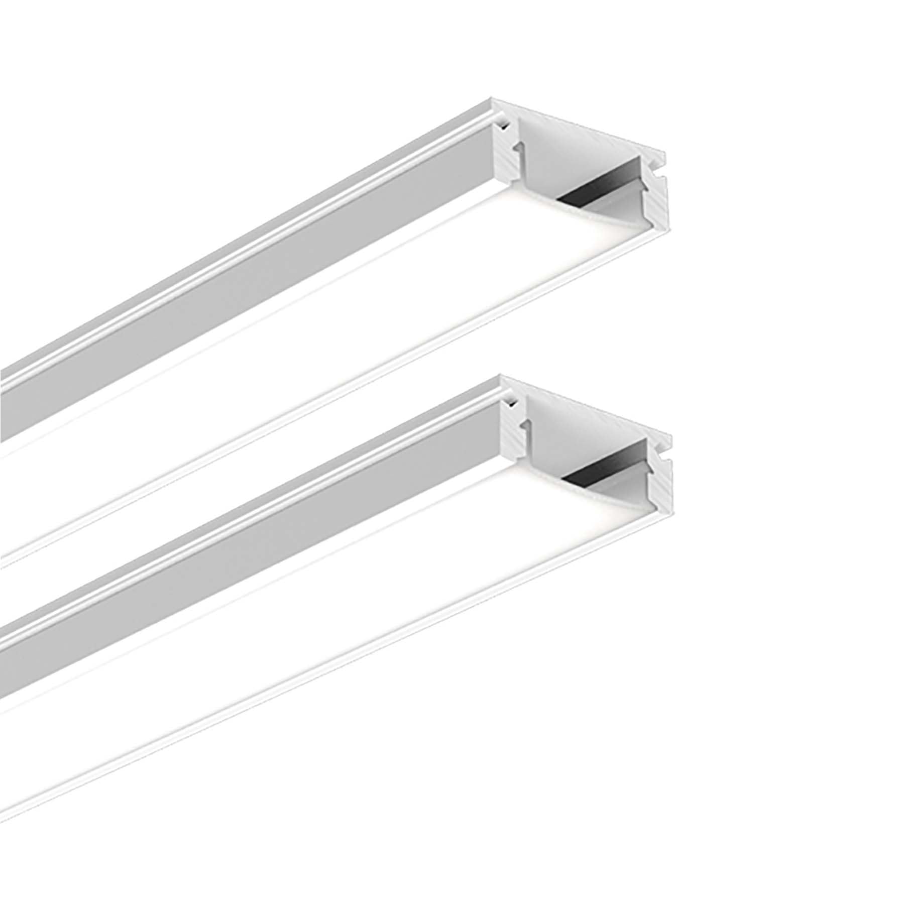 G.W.S® Ultra Thin Surface Mounted LED Profile, 2-Pack Aluminium Channel for LED Strip Light, 1 Metre 17.35mmx6.9mm (013-M1707) — image 1