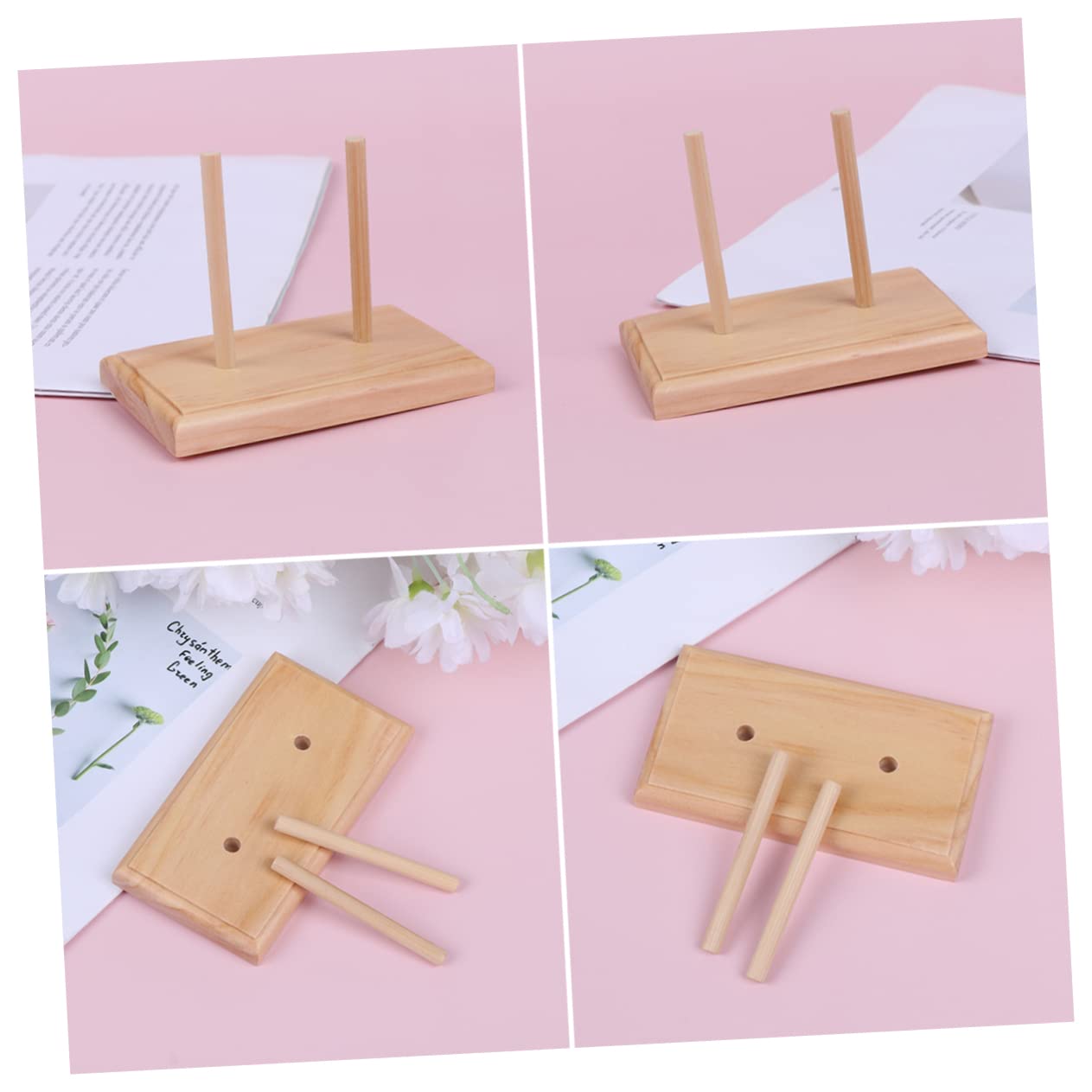 OSALADI 1Pc Wooden Embroidery Spool Rack Durable Thread Holder for Beaded Wire Silk and Line Tools for DIY Embroidery Craft Rooms Home and Office Use