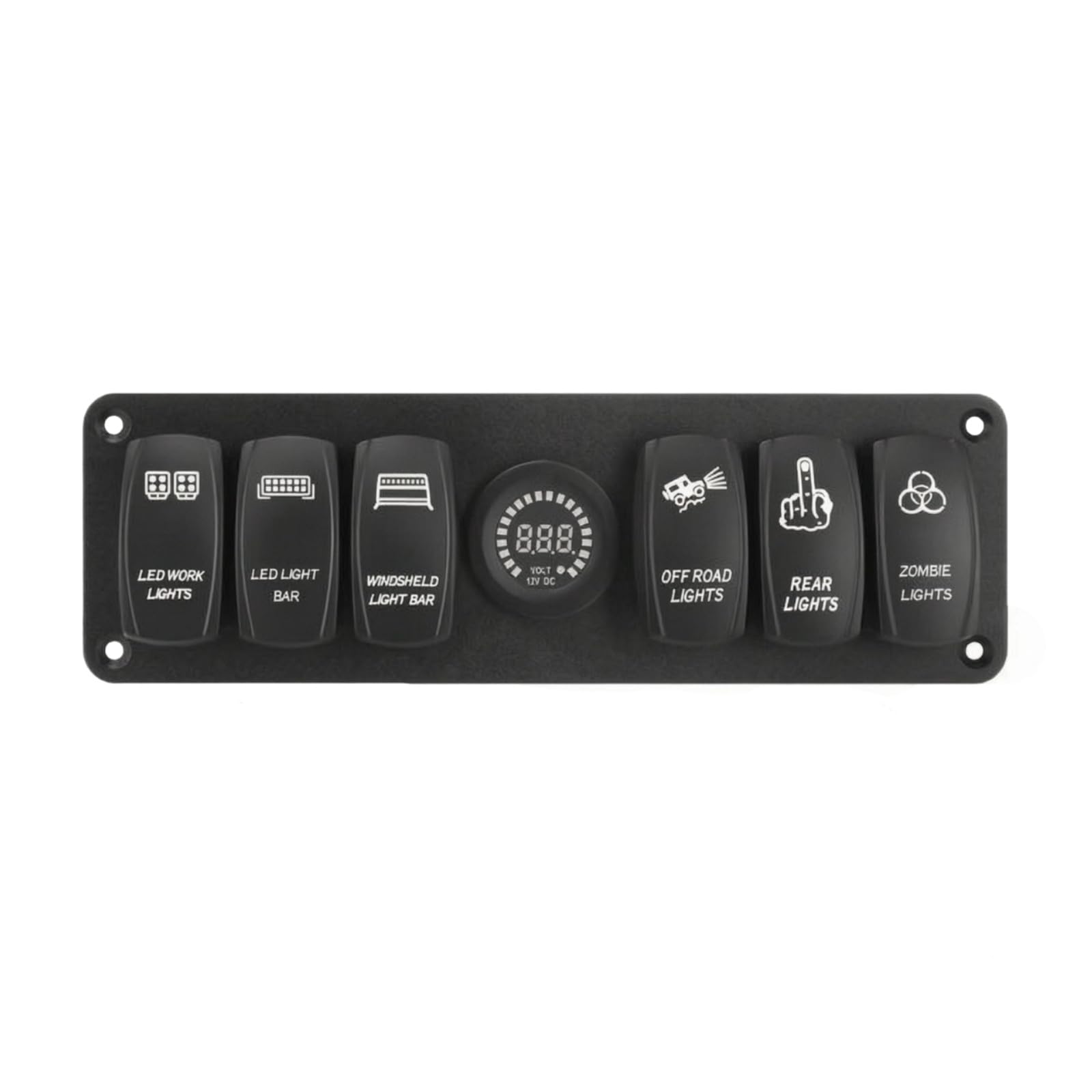 Pannello Interruttori Pannello Comandi Comandi Pannello a Bilanciere con Volmetro Centrale 12-24V Sei Leve Etichettate Cablaggio Ordinato