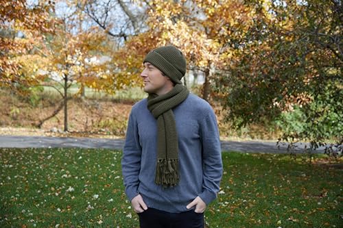 Funky Junque Scarf and Hat Set for Men and Women, Ribbed Knit and Waffle Knit, Warm All-Season Winter Accessories4
