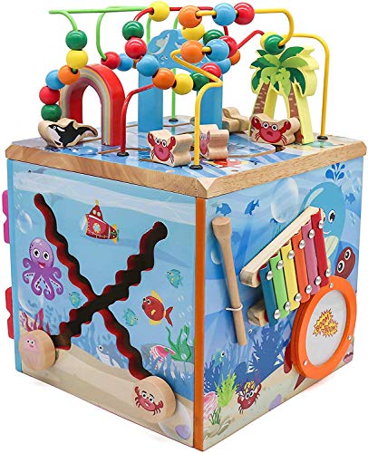 Under The Sea Adventures, Deluxe Activity Wooden Maze Cube - Perfect for Kids Play, Musical Activity, and Toddlers Early Developmental Skills - Thumbnail 6
