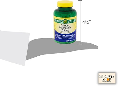 Miniatura 5 de Pack-02 Calcio, magnesio y zinc más vitamina D3 15 mg 600ui Bone, suplemento dietético de Spring Valley, 250 cápsulas con calcomanía Me Gustas