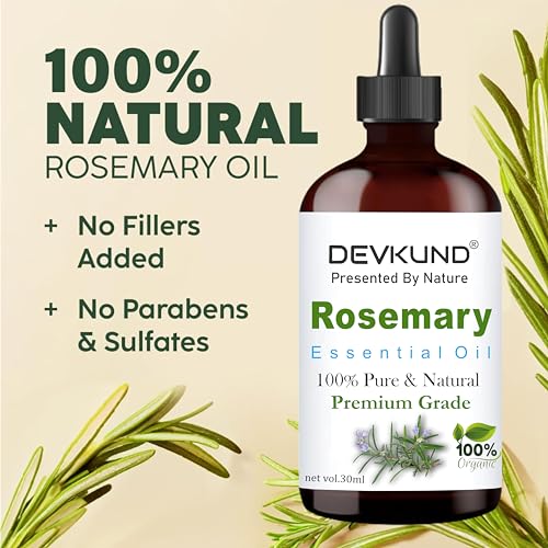 Image of Rosemary Essential Oil For Hair Growth for Women & Men | Reduce Acne| Moisturize Skin | For All Skin & Hair Types (30 ml)