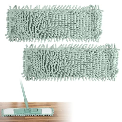 2 Piezas Mopa Funda de Recambio,43 x 13cm Recambio Fregona para Mopa Microfibra Kit,Repuesto de Almohadilla para Fregona,Paño de Repuesto Mopa Microfibra para Baldosas,Suelos Laminados,Suelos Madera
