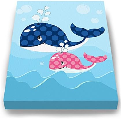 Under The Sea Ocean Theme - Stretched Canvas Nursery Wall Art Decor - Adorable Fish Design That Makes a Memorable Baby Gift Idea - Wooden Frame Construction - Ready to Hang 24X30