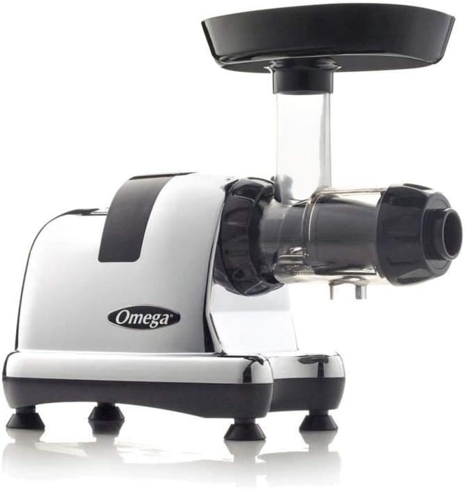 Omega 220 Volt Chrome-Heavy Duty Masticating Juicer J8228