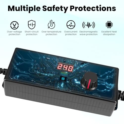 Adaptador de corriente universal con 14 puntas intercambiables y voltaje regulable 4
