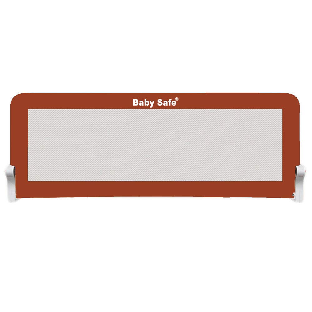 BABYSAFE Baby Safe Bed Rail For Toddlers | Extra Long Toddler Bedrail Guard Kids Twin,Double Full Size Queen&King Mattress-Baby Rails Children Brown XL