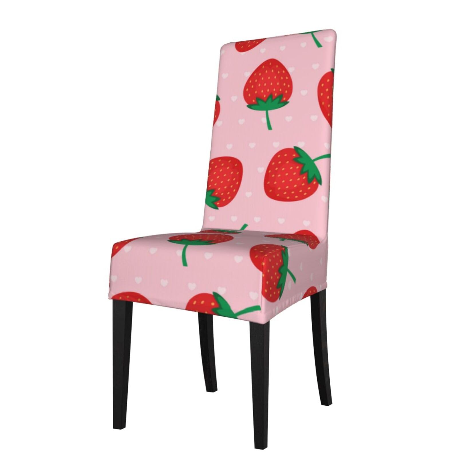 LKYMOH Kawaii Pink Strawberry, Chair Covers Stretch Chair Slipcovers for Dining Room, for Party Pet Protection Universal Fit Soft Polyester
