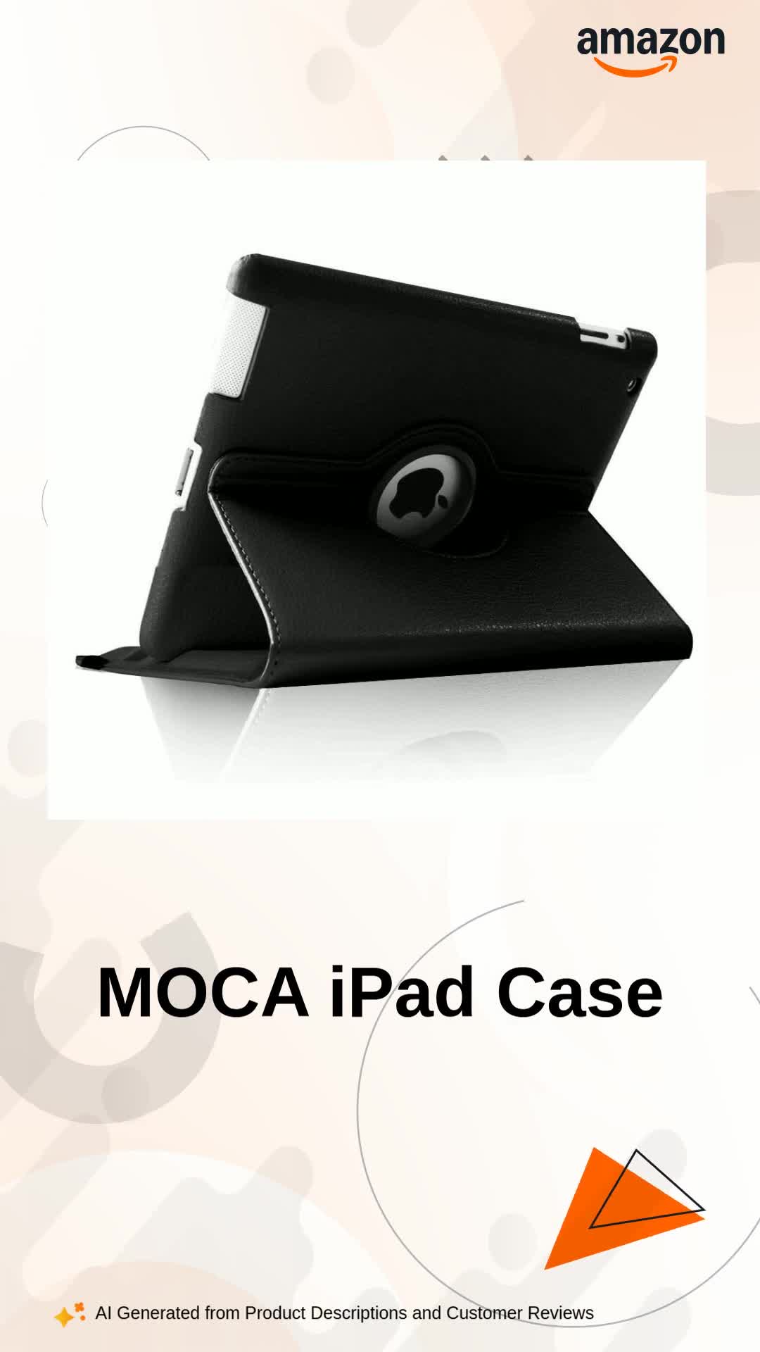 iPad 2 3 4 case. MOCA 360°Degree Rotating PU Leather Smart Flip