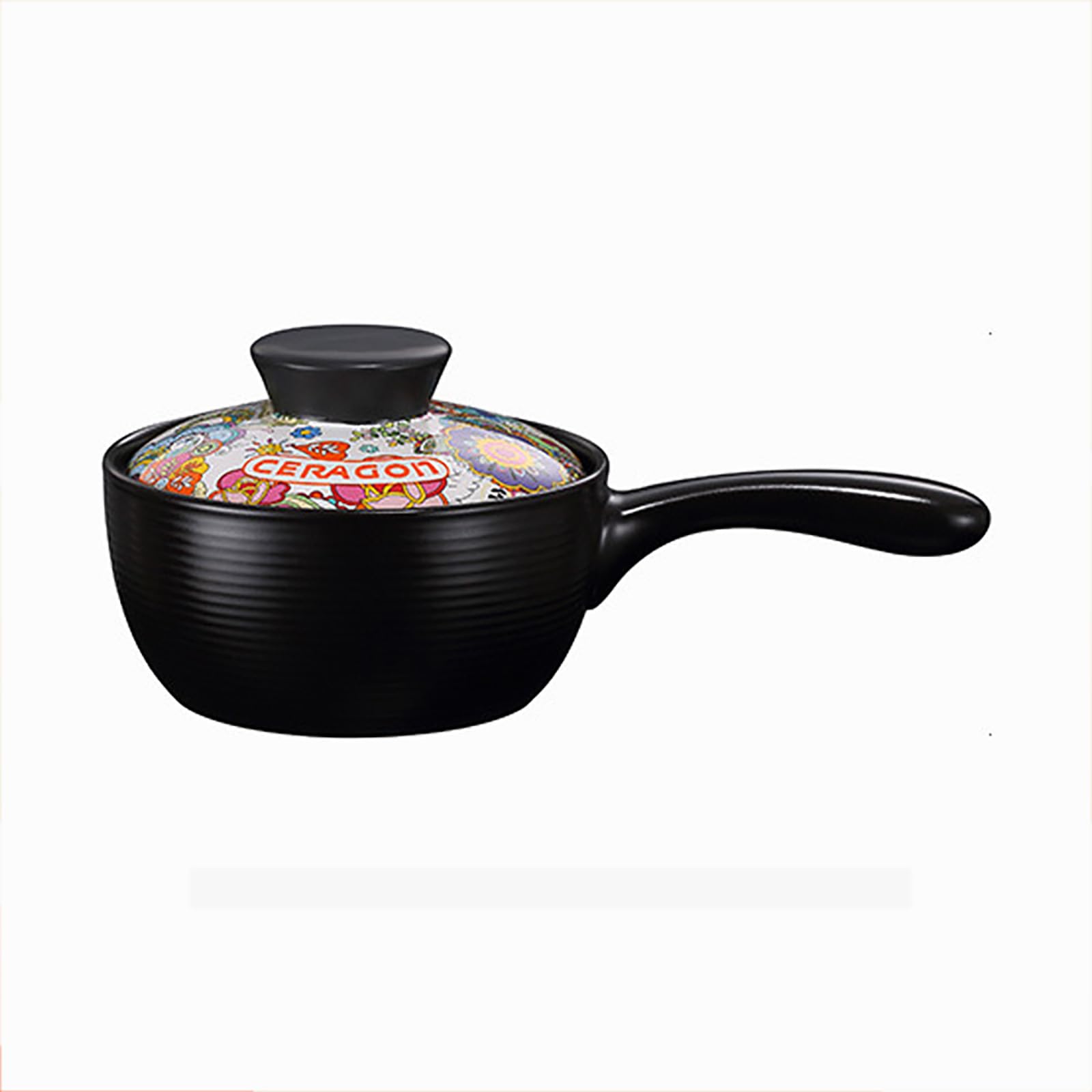 olla de cerámica, Olla de barro japonesa con tapa(1.3qt)