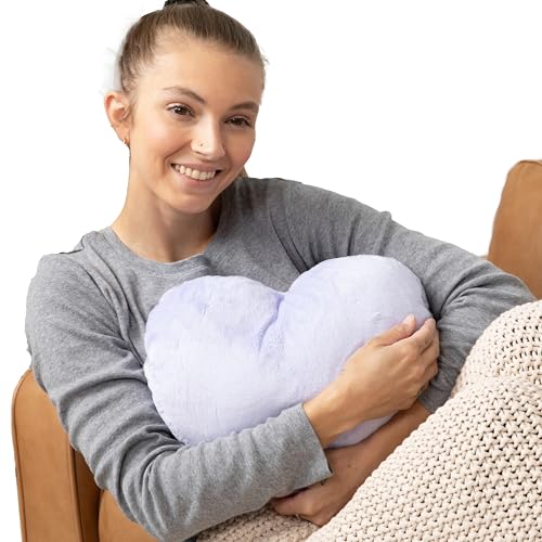 HUGIMALS Heart to Hug Pillow in Lavender | 5 lb Cozy Weighted Pillow for Self Care Ultra Soft Sensory Heart Shaped Pillow for Comfort, Relaxation, Sleep - Thoughtful Gift for Adults and Teens
