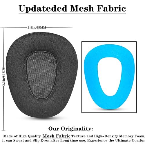 B550-XT Replacement Earpads para BlueParrott S650XT B650XT Auriculares | Cubiertas acolchonadas con espuma viscoelástica transpirable y malla - Negro miniatura 4