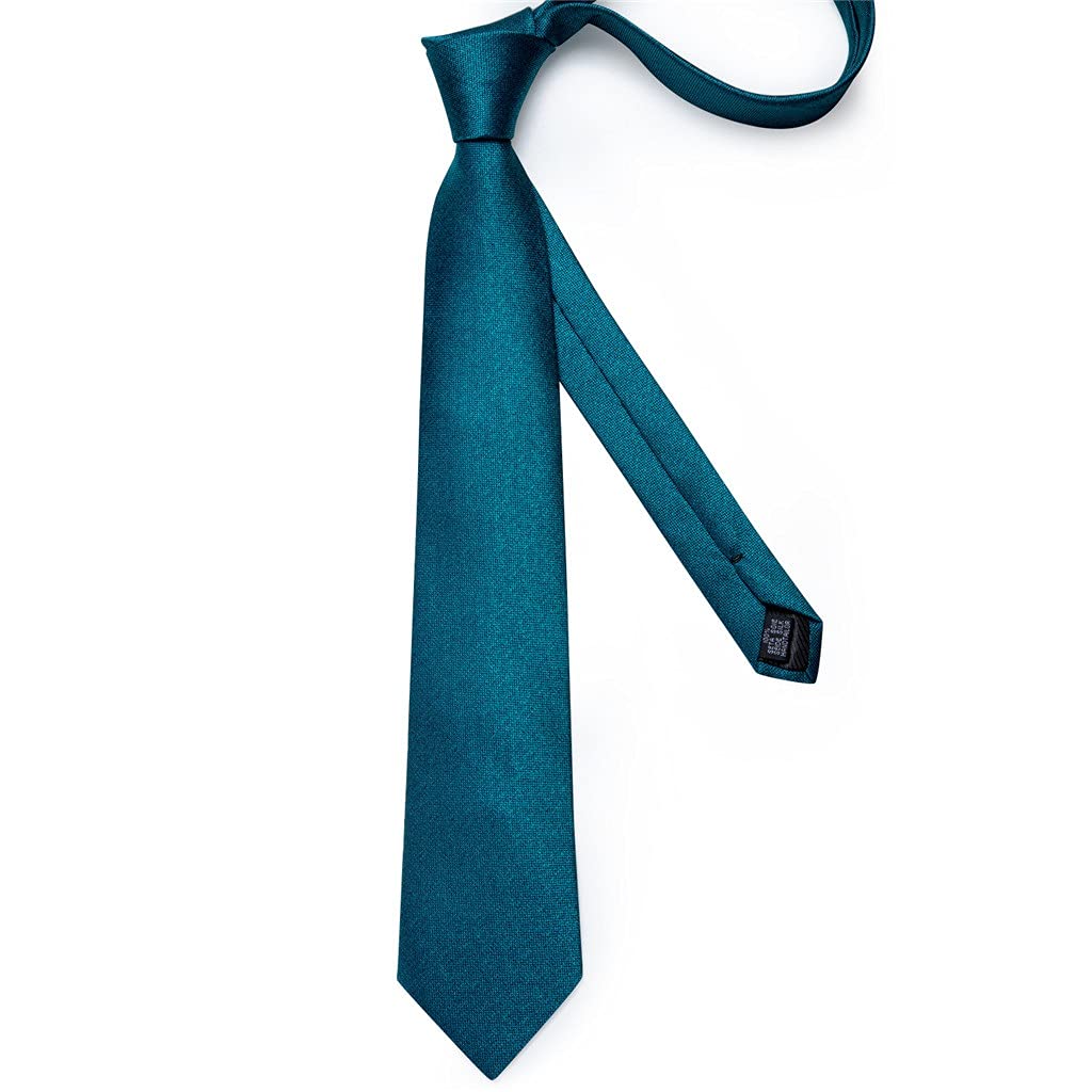 3-pak Blauw Brown Solidny męski zestaw krawatów Poszetka Kwadratowe spinki do mankietów Prezent Biznesowy klips do krawata ślubnego (kolor: rozmiar jeden rozmiar) (Blauw